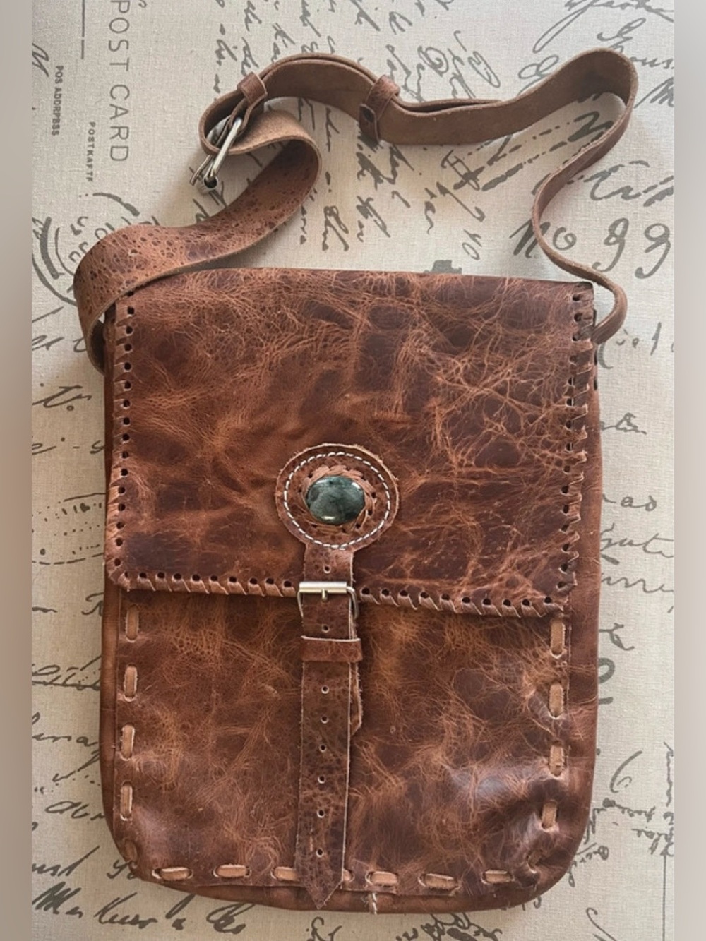 Authentic Boho Guatemalan Leather
Brown Messenger Bag